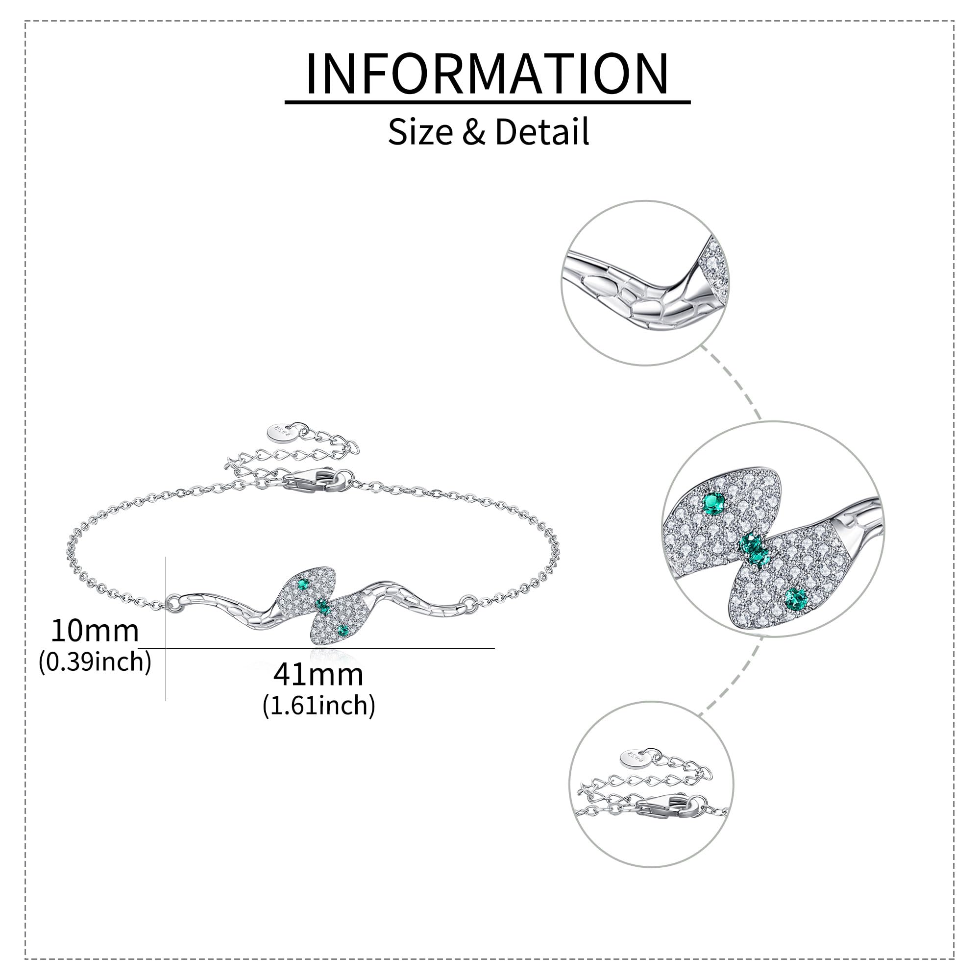 URONE Schlange Armband Silber 925 Armband Anhänger Schlange Schlangen Schmuck Geschenke