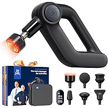 BOB AND BRAD D5 Ultra Massage Gun with Red Light Infrared Heat Head, FSA-HSA Eligible, 13mm Deep Tissue Percussion Muscle Massager, Ergonomic D-Handle for Effortless Pain Relief &amp; Athlete Recovery