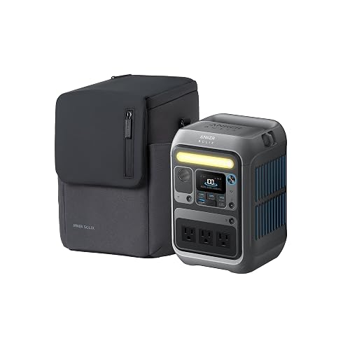 Anker SOLIX C300 Portable Power Station with Protective Bag, 288Wh, 300W | LiFePO4 Backup Battery, 300W (600W Surge), 140W Two-Way Fast Charging, for Hunting,Charging, Travel, Blackout