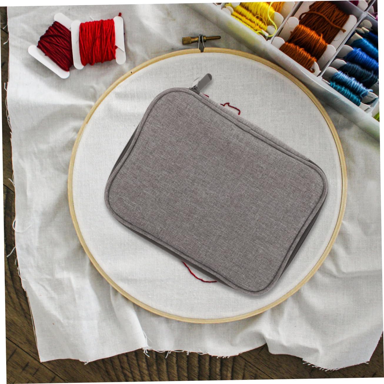 Artibetter Oxford Fabric Knitting Needle Storage Bag Large Capacity Crochet Knit Tool Organizer Knitting Needle Set Case