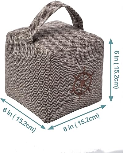 Miniatura 10 de Marwood Topes de puerta decorativos náuticos con nudo de cuerda hechos a mano con asa, tope interior cuadrado con peso, nudo marinero para puerta y