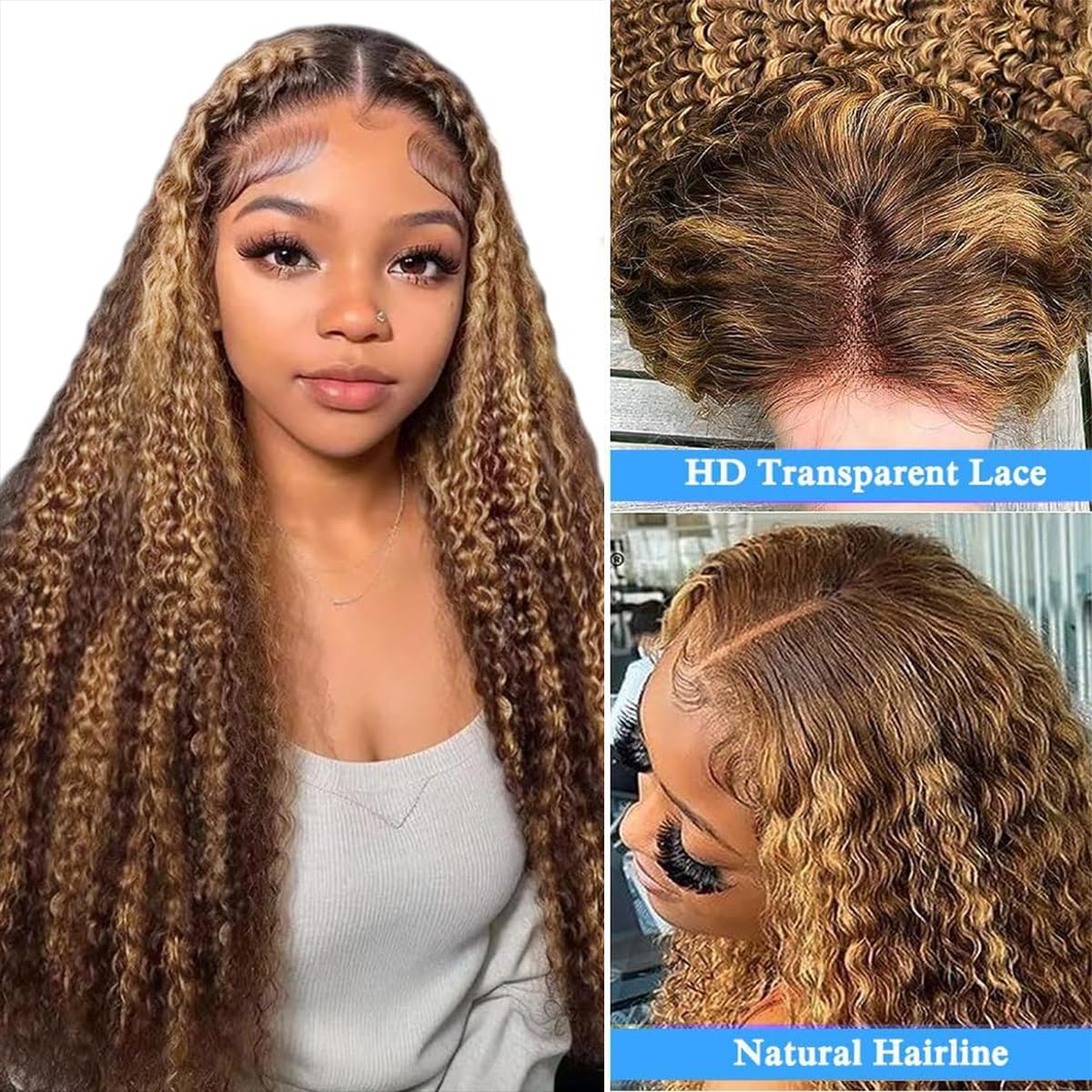 Amazon.com : Alidiamond 30 inch Highlight Deep Wave Wig 
