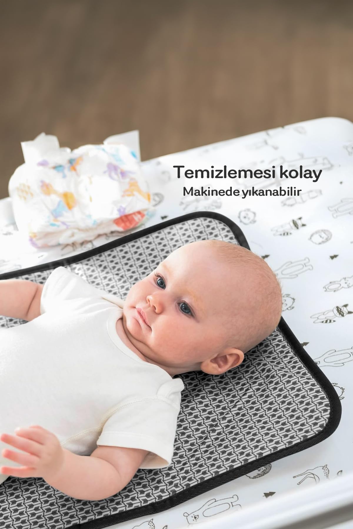 Monnhein Bebek Bakım Örtüsü, Bebek Alt Açma Minderi, Su Geçirmez Bebek Minderi, Planets