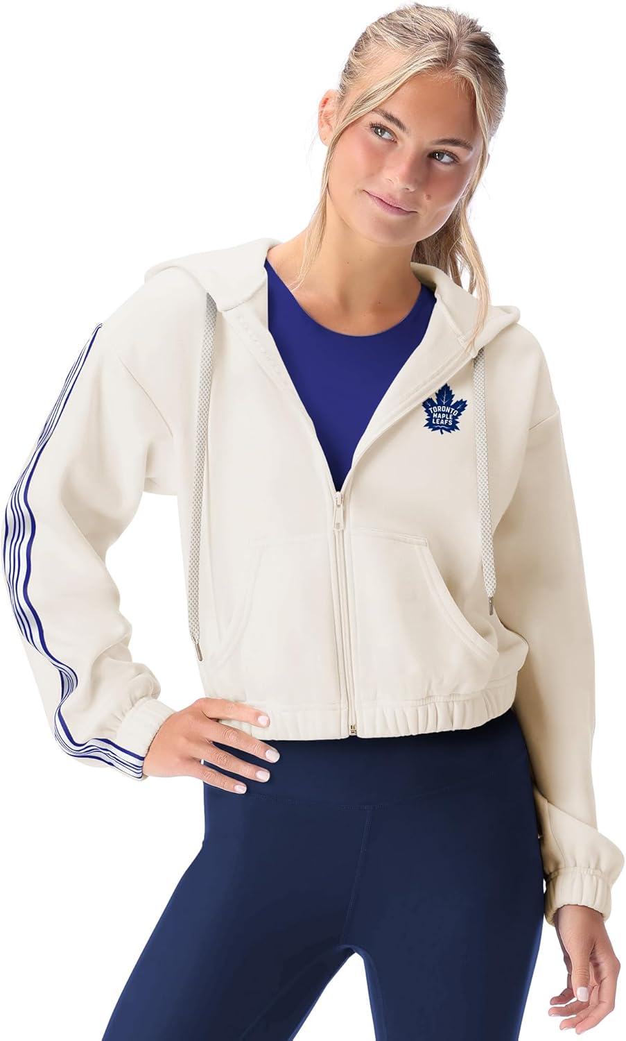 CERTO NHL Women's Fleece Zip-Up Hoodie Jacket, Soft Full-Zip Sweatshirt, Warm Athletic Outerwear, Licensed College Apparel - Image 4