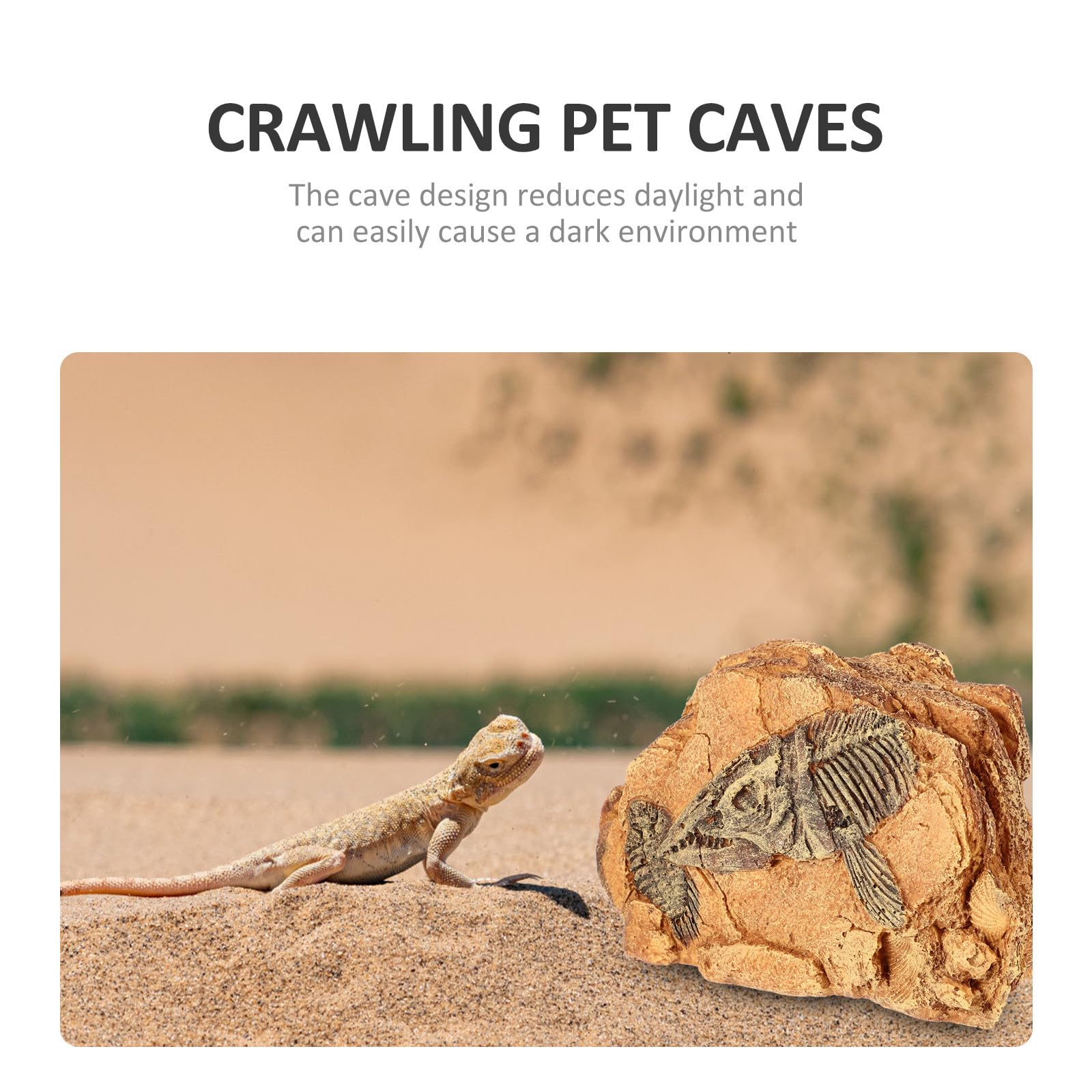 Grotta Rifugio per Rettili in Resina, Forma Caverna per Terrario | Struttura Rigida, Sicura per Rettili, Decorazione per Habitat, Accessorio da Vetrina