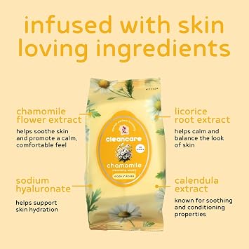 PB & JAY Chamomile Makeup Remover Wipes | Korean Face Wipes (30 Count)