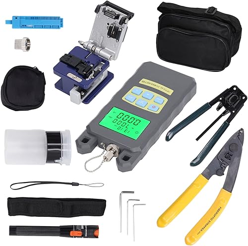 Miniatura 4 de Kit de herramientas de fibra óptica, 15 piezas, accesorio 3 en 1, cuchilla de fibra óptica, interfaz de 0.098 in, medidor de potencia de fibra