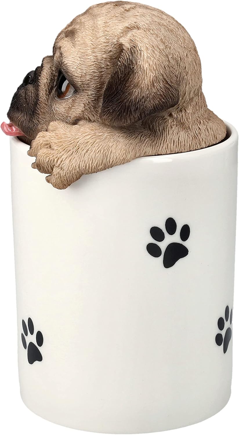 Pacific Giftware Pug Figure as a Treat Box - Storage for Snacks and Rewards for Dogs - Figure Decoration