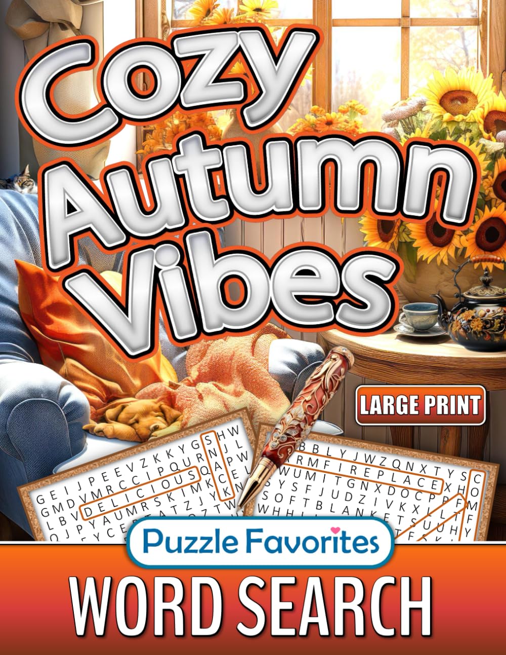 Cozy Autumn Vibes Word Search Large Print: Fall Puzzle Book with Fun Themed Word Finds for the Season