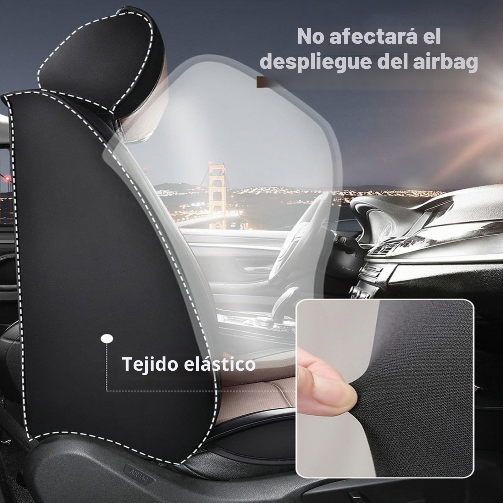 Funda Asiento Coche para Toyota Hilux 2009-2025,Cubre Universal Protector Delantero para Delantero y Trasero,Accesorios de Automóvil(Negro)