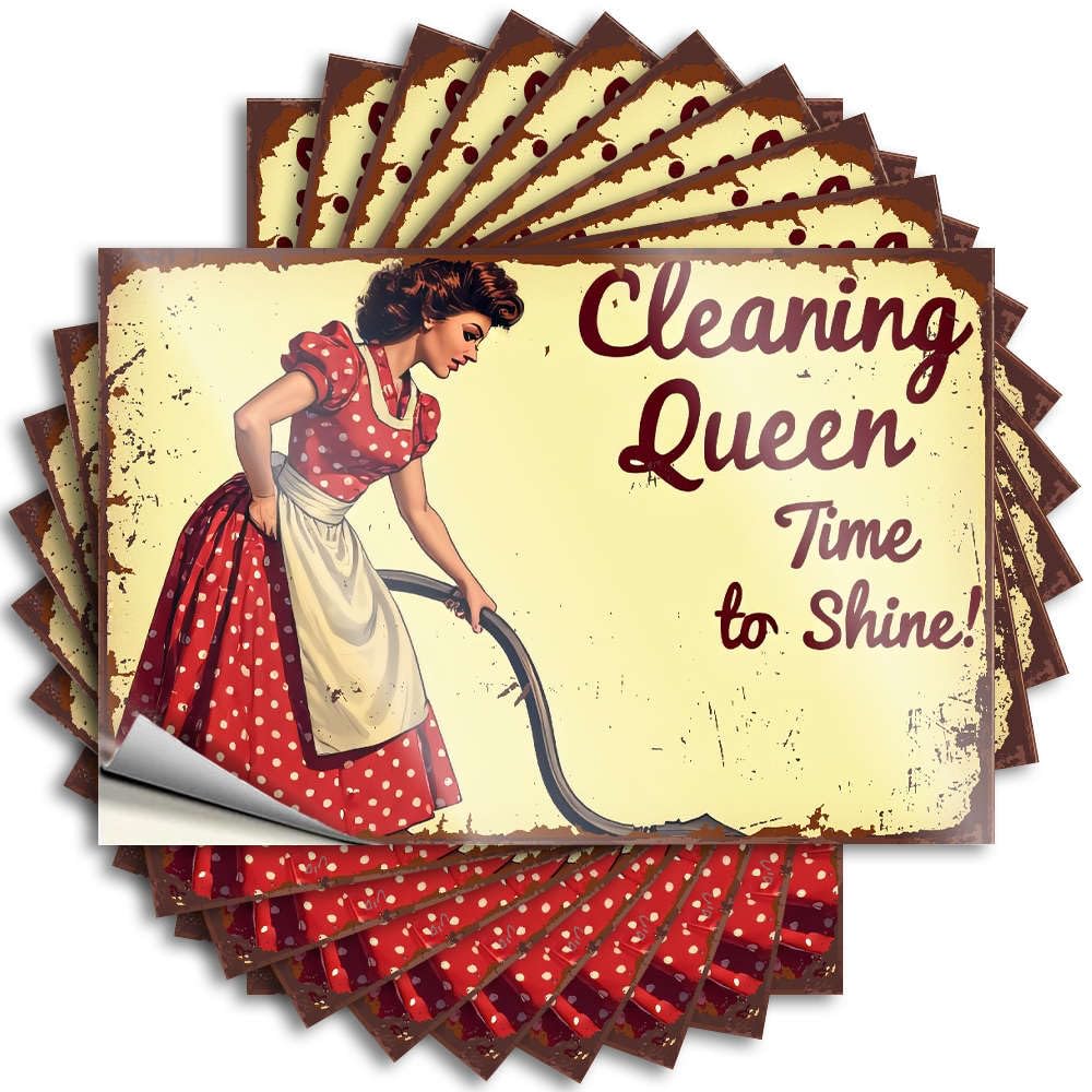 Decal Badass Man Cave Accessories Helmet Cleaning Queen: Time to Shine! - No Residue Decals for Gamers(12X18CM)