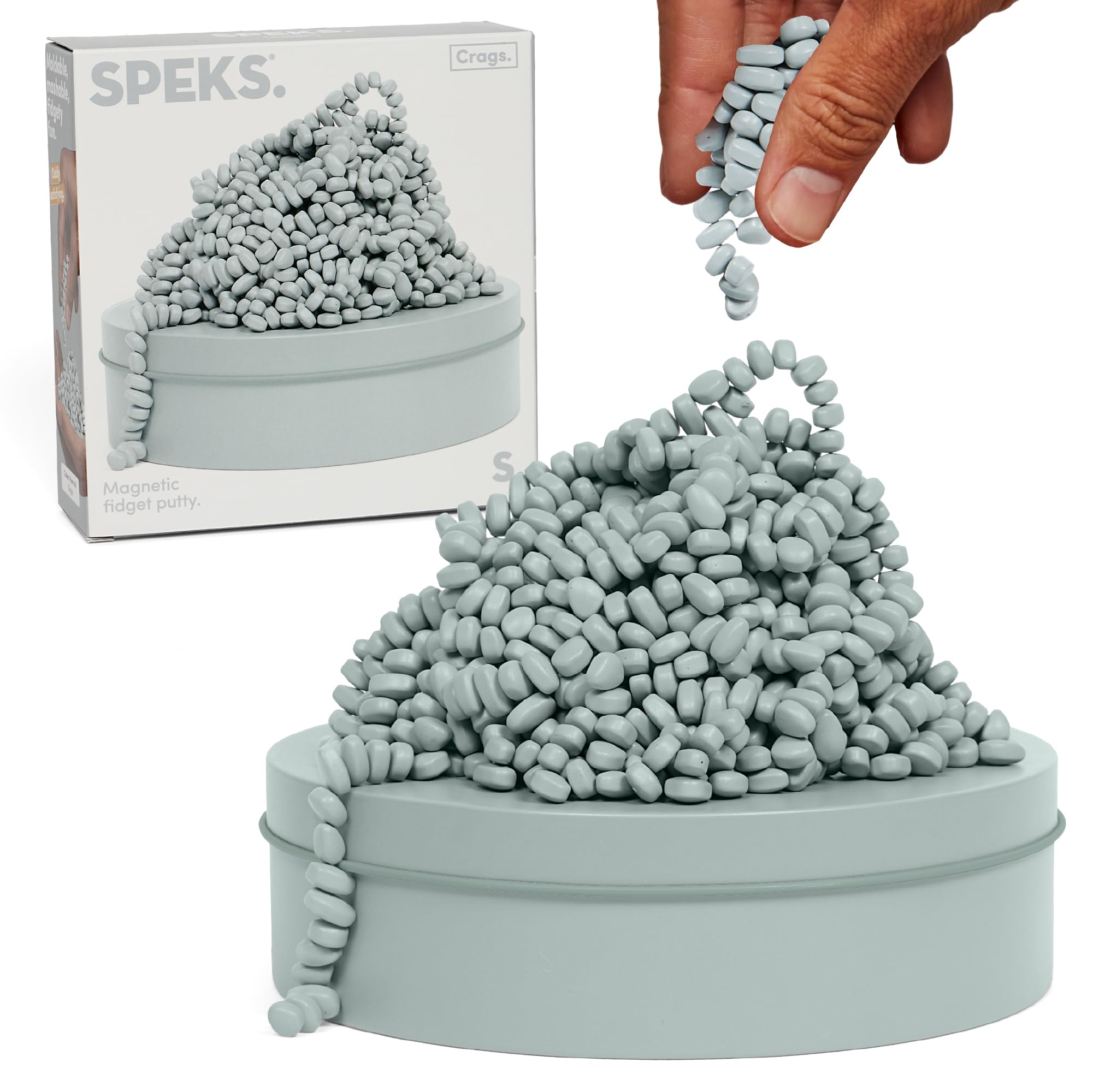 Speks Original Crags Ferrite Putty | 1000+ Magnetic Stones in a Tin | Stress Relief Fidget Toy for Adults & Teens | Stocking Stuffer & Christmas Gift