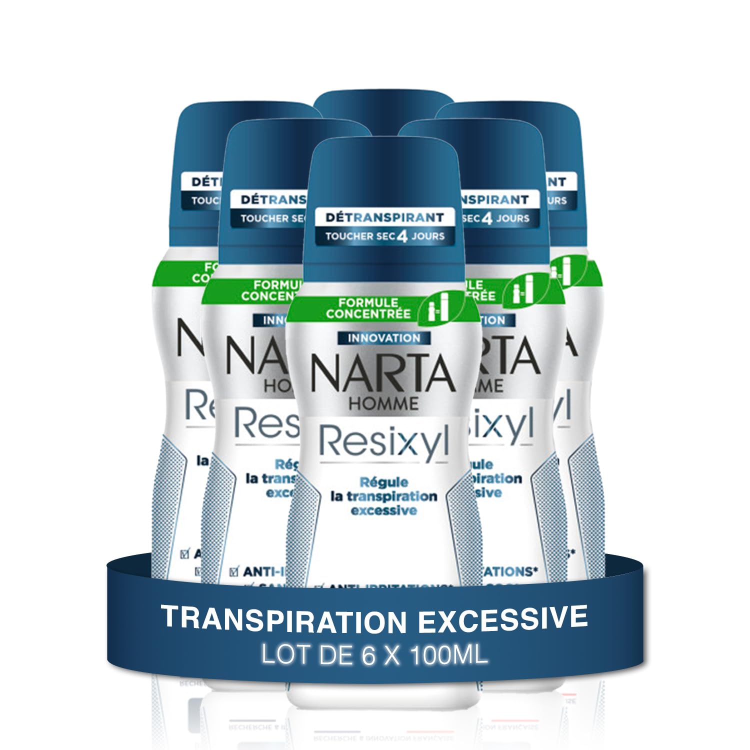 NARTA - Resixyl - Deodorante spray compresso da uomo - Deodorante tattile secco 4 giorni - Sudorazione eccessiva - Anti-irritazioni* - 0% alcool** - Pelle sensibile - Anti traccia bianca - 100 ml -