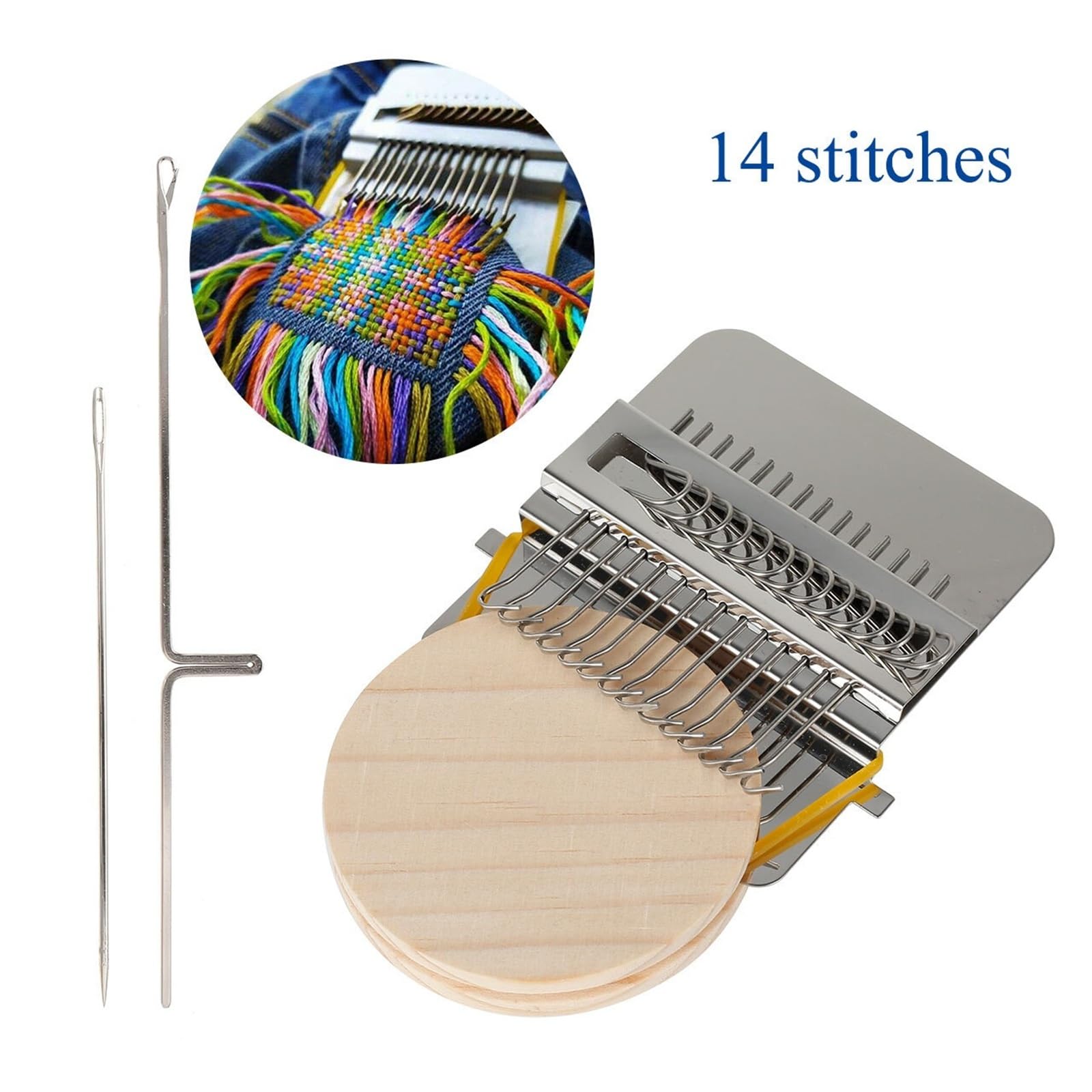 Mini Darning Loom, przenośne narzędzie do tkania skarpet dżinsowych, mała maszyna do naprawy odzieży domowej