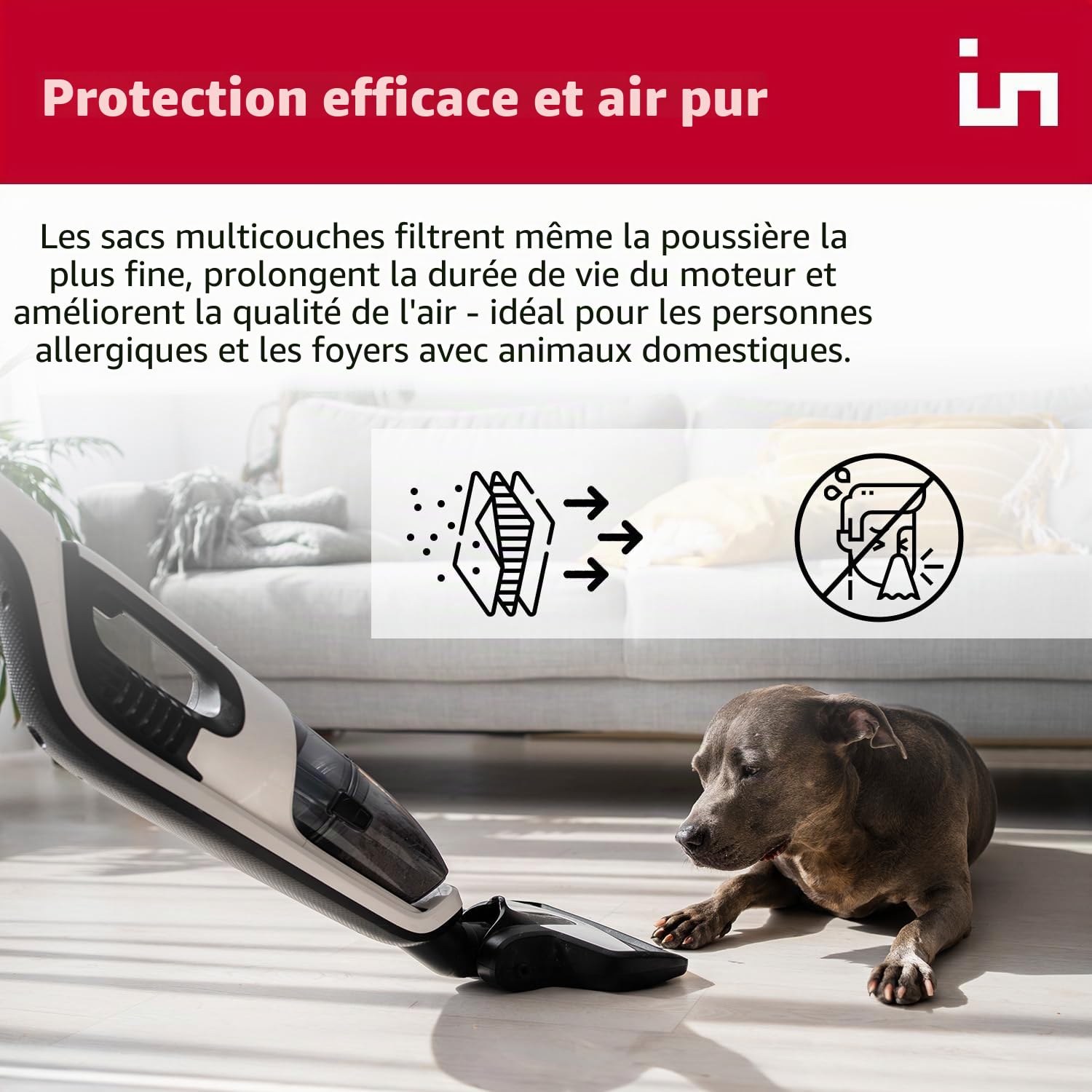 Invest - Lot de 10 sacs filtrants de rechange compatibles avec Bosch AdvancedVac 20, Bosch UniversalVac 15 - Blanc