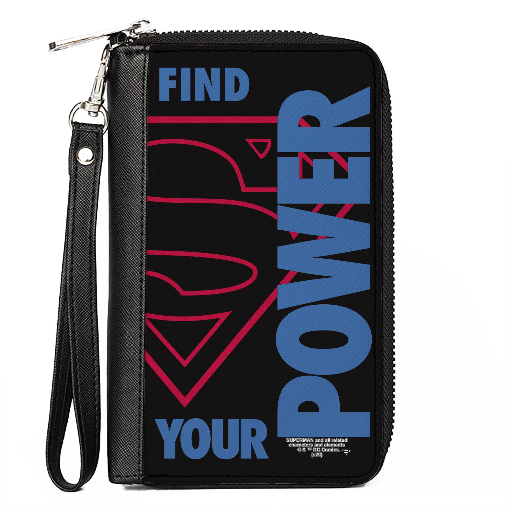 Buckle-Down Women's PU Zip Around Wallet Rectangle-Superman, 7.5"x4.5"