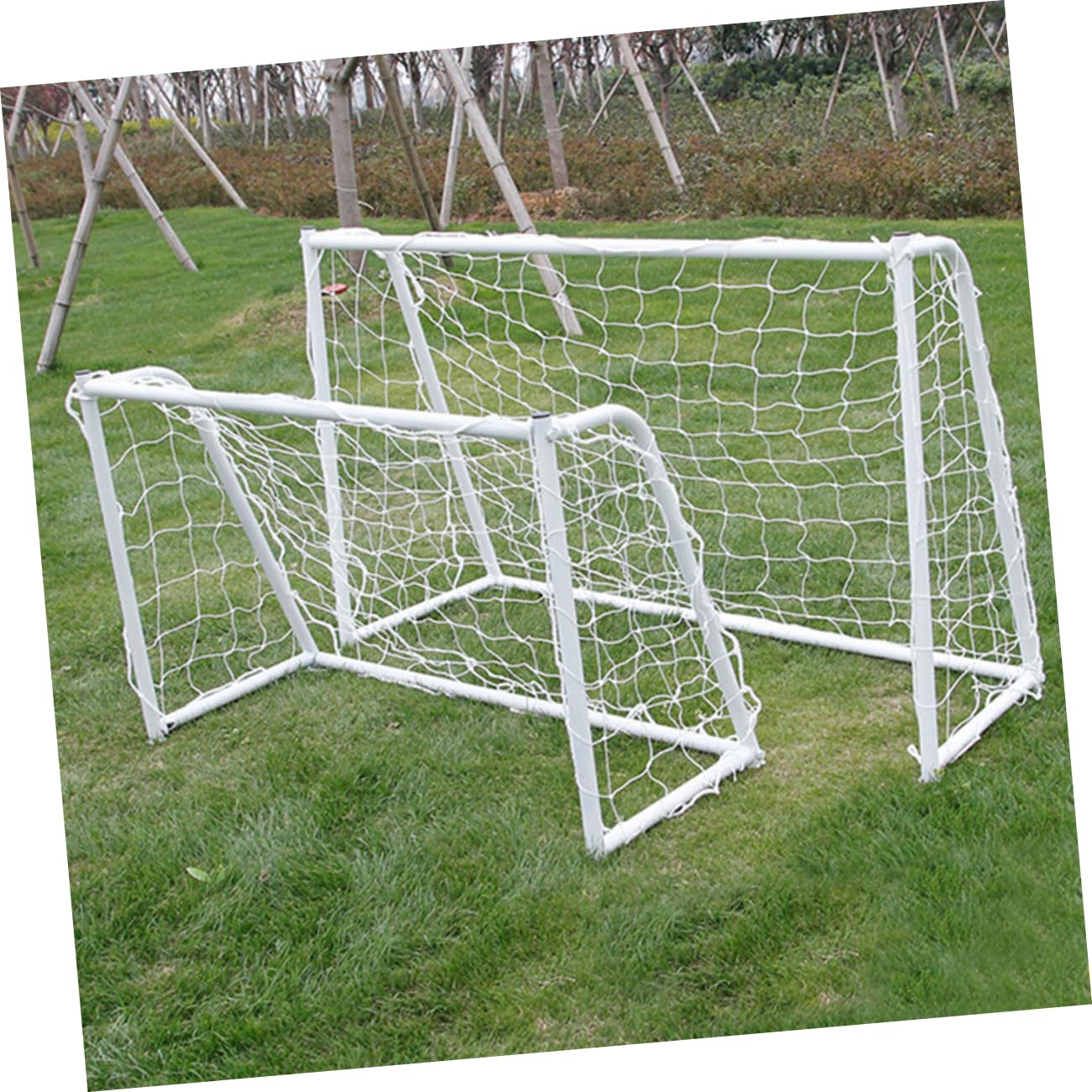 Rete per Porta Calcetto Pe Bianca 2 Pezzi per Allenamento | Uso Sportivo per Partita e Scuola, Affidabile e Robusta per Giovani Atleti, Adatta a Pallone e Football