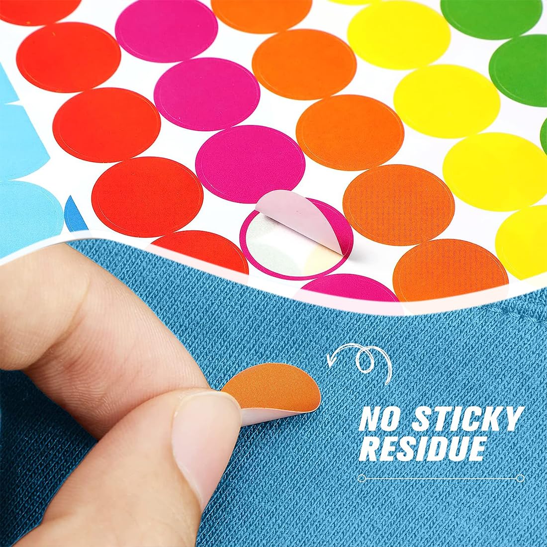 Gommettes Autocollantes Rondes 16mm - 16 Couleurs Vives | 1536 Étiquettes Pour Classement Bureau/École