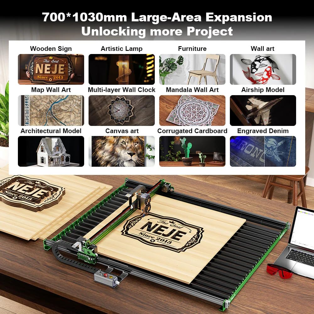 Amazon | NEJE MAX 4 E80 彫刻機、カッター 、24W+出力、彫刻範囲750 x