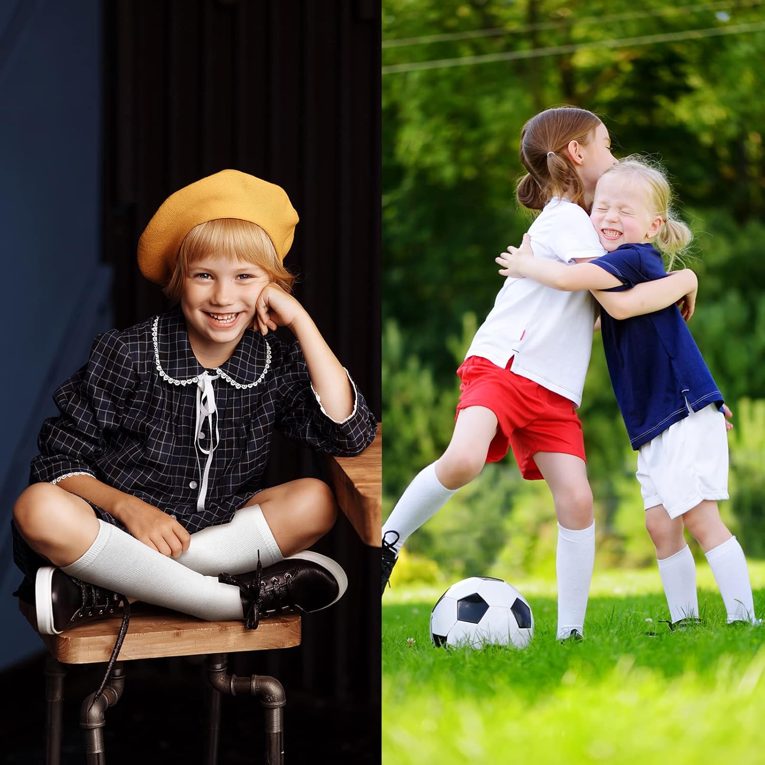 Newcotte 24 Pairs Girls White Knee High Socks School Uniform Seamless Long Socks Stockings Kids Lovely Dressy Soft Girls Stockings - Image 2