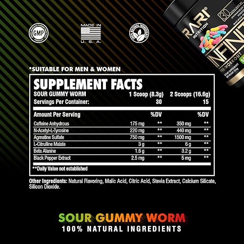 Miniatura 2 de Muscle Building Stack - Polvo de preentrenamiento Infinity gusano gomoso agrio  100 aislado de proteína de suero alimentado con hierba