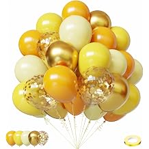 Lukiituke Yellow Balloons, 60Pcs Pastel Yellow Party Balloons, 12in Light Yellow Latex Balloon for Honeybee Theme, Sunflower, Birthday,Wedding Party Decorations