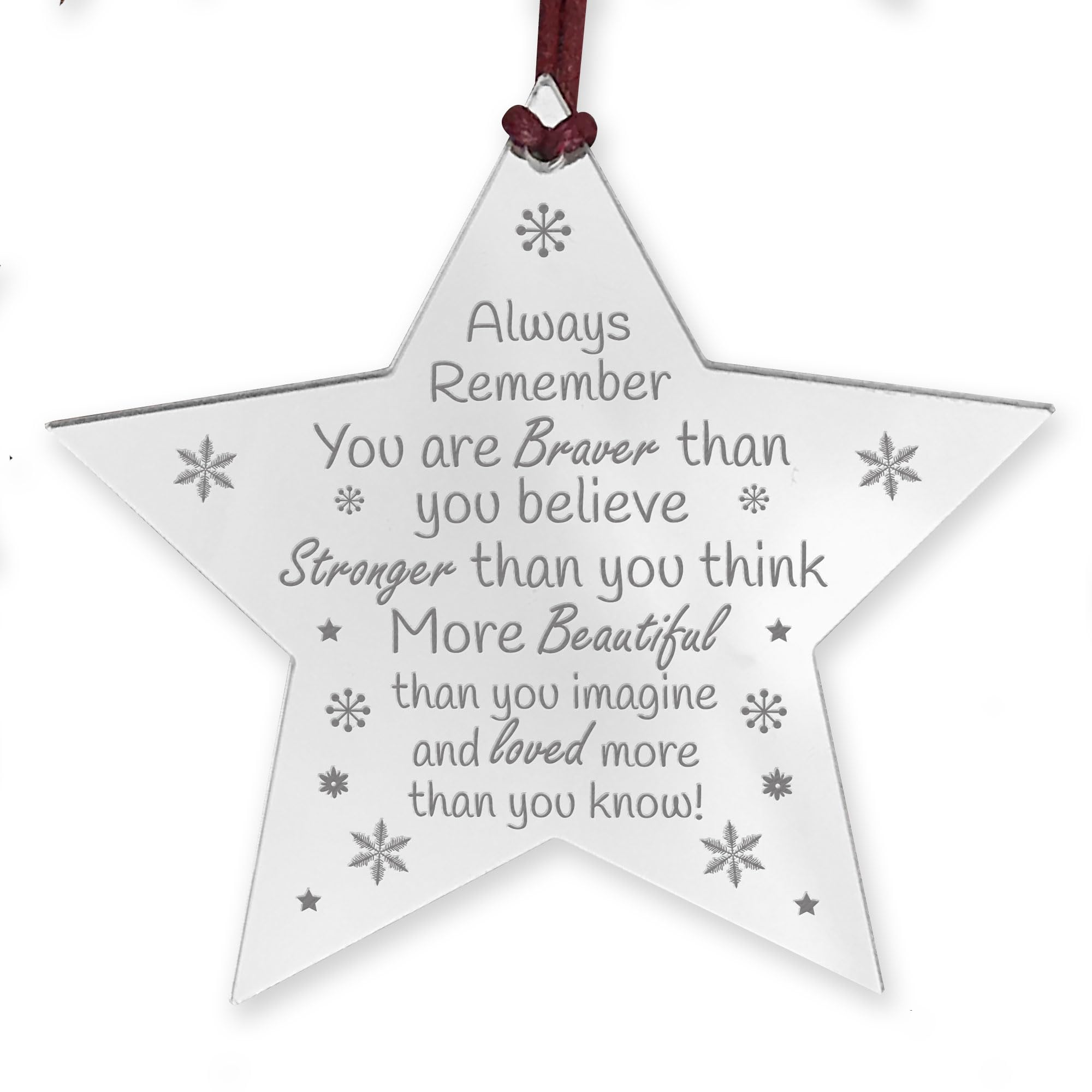 Red Ocean Braver Stronger Beautiful Sign Gift For Best Friend Birthday Christmas Friendship Gift Hanging Decoration Keepsake