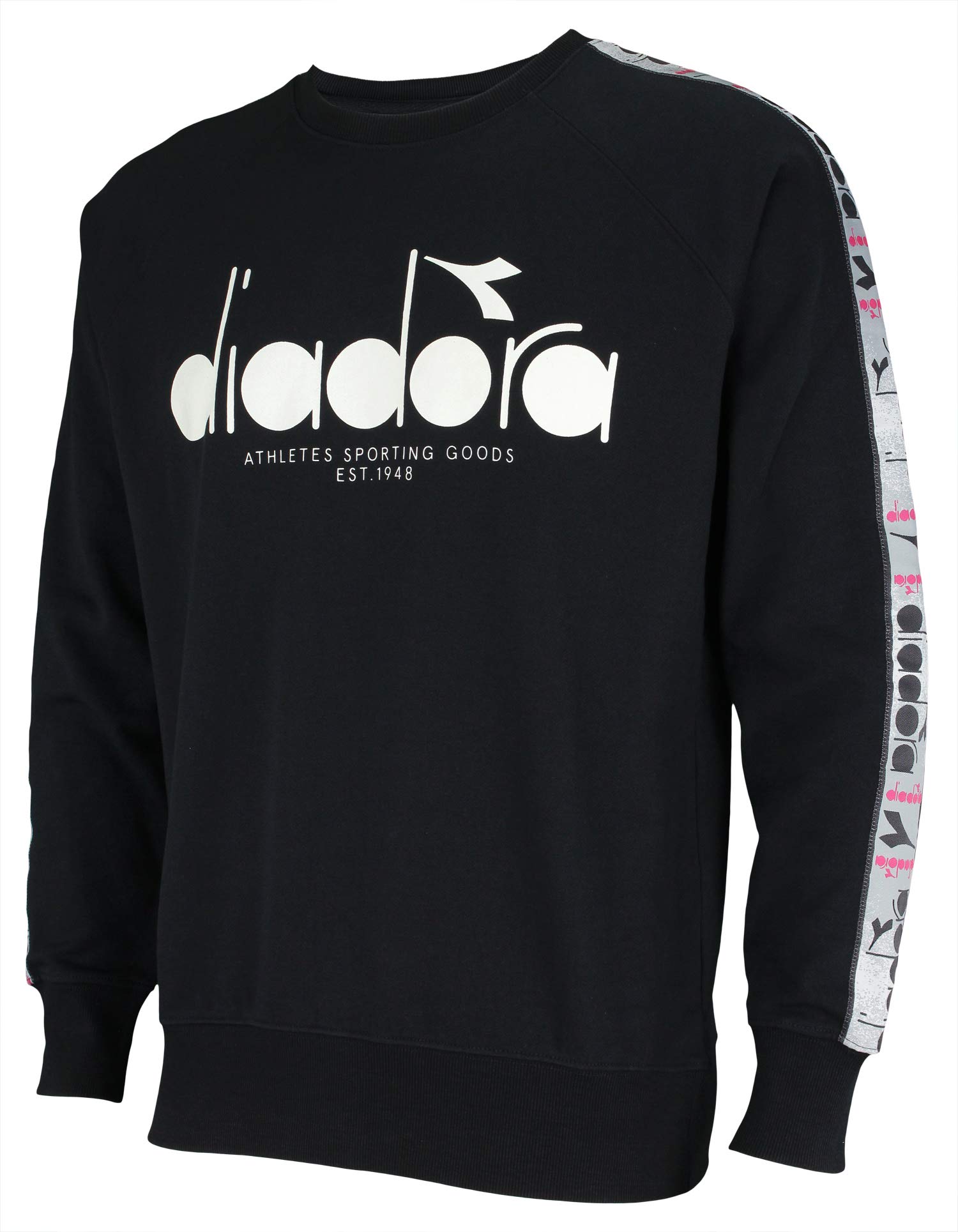 DiadoraMen's 5PALLE OFFSIDE Crew Sweatshirt, Black/Super White, Small
