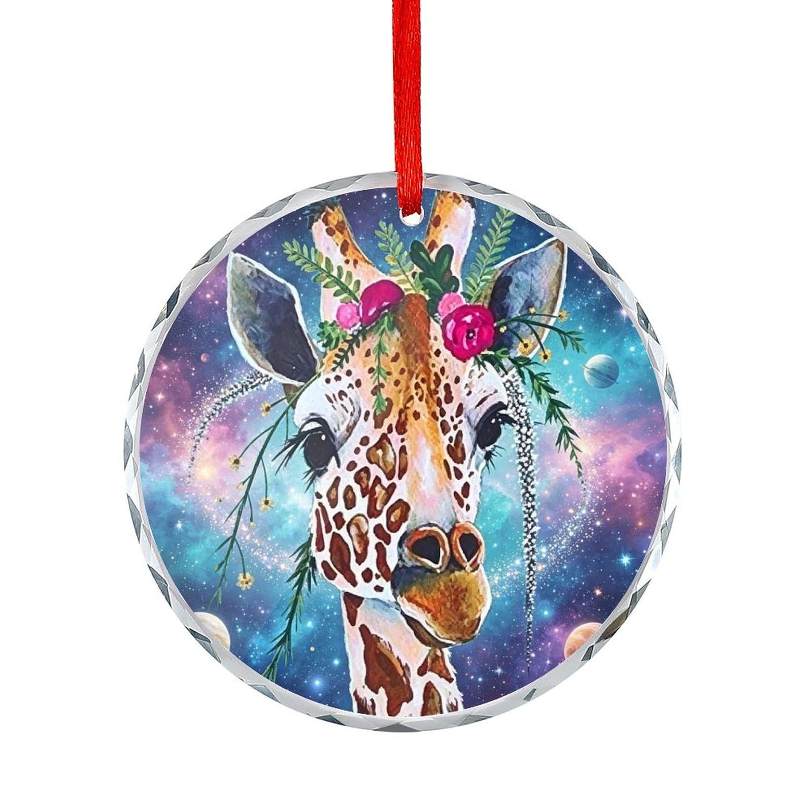 Btcowzrv Style Giraffe Round Ornament Hanging Pendant Decor
