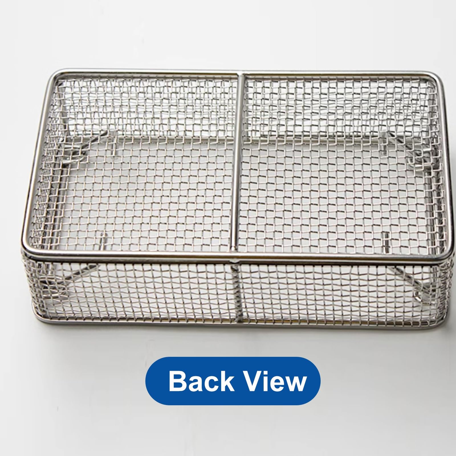 Cestino di disinfezione medico in acciaio inox 304, con manico, maglia da 4 mm per laboratori, strumenti ospedalieri, cliniche dentali(35x30x7cm/13.8x11.8x2.8in)