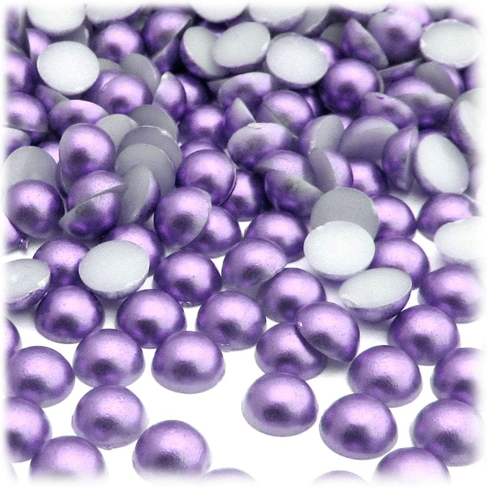 144-pc Pearl Finish Half Dome Beads, Round, 8mm, Lavender Purple