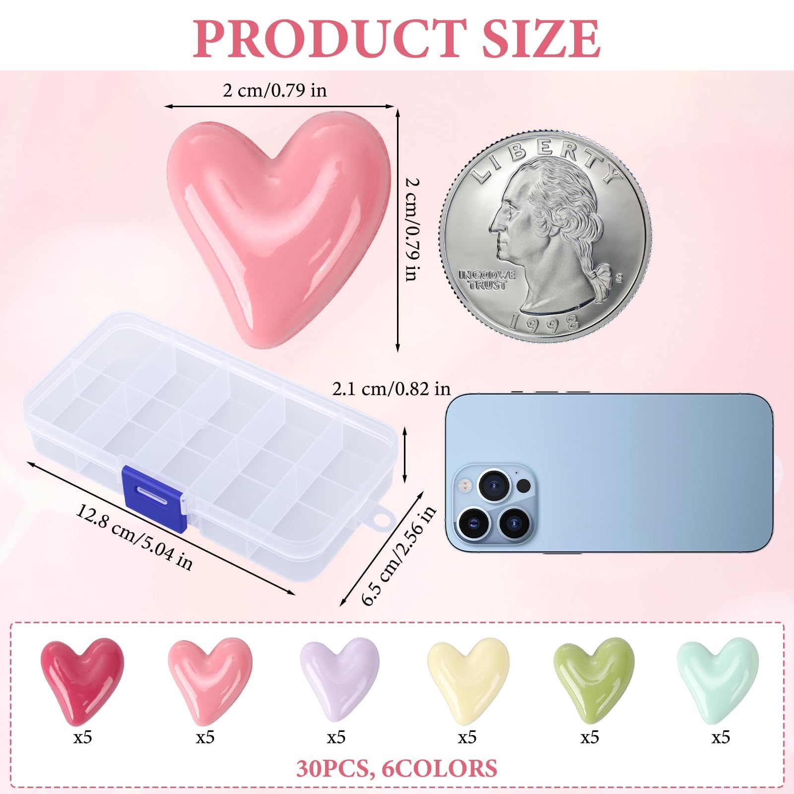 9 Magnet-Set Mit Glitzer Herz & Runde Magnete – Selbstklebend Für Pinnwand, Kühlschrank & Whiteboard