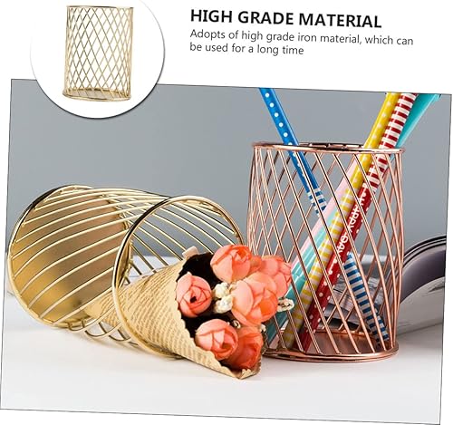 Miniatura 7 de NUOBESTY Soporte creativo de la pluma del escritorio del metal para el cepillo del maquillaje de los artículos de papelería blanco organizar el