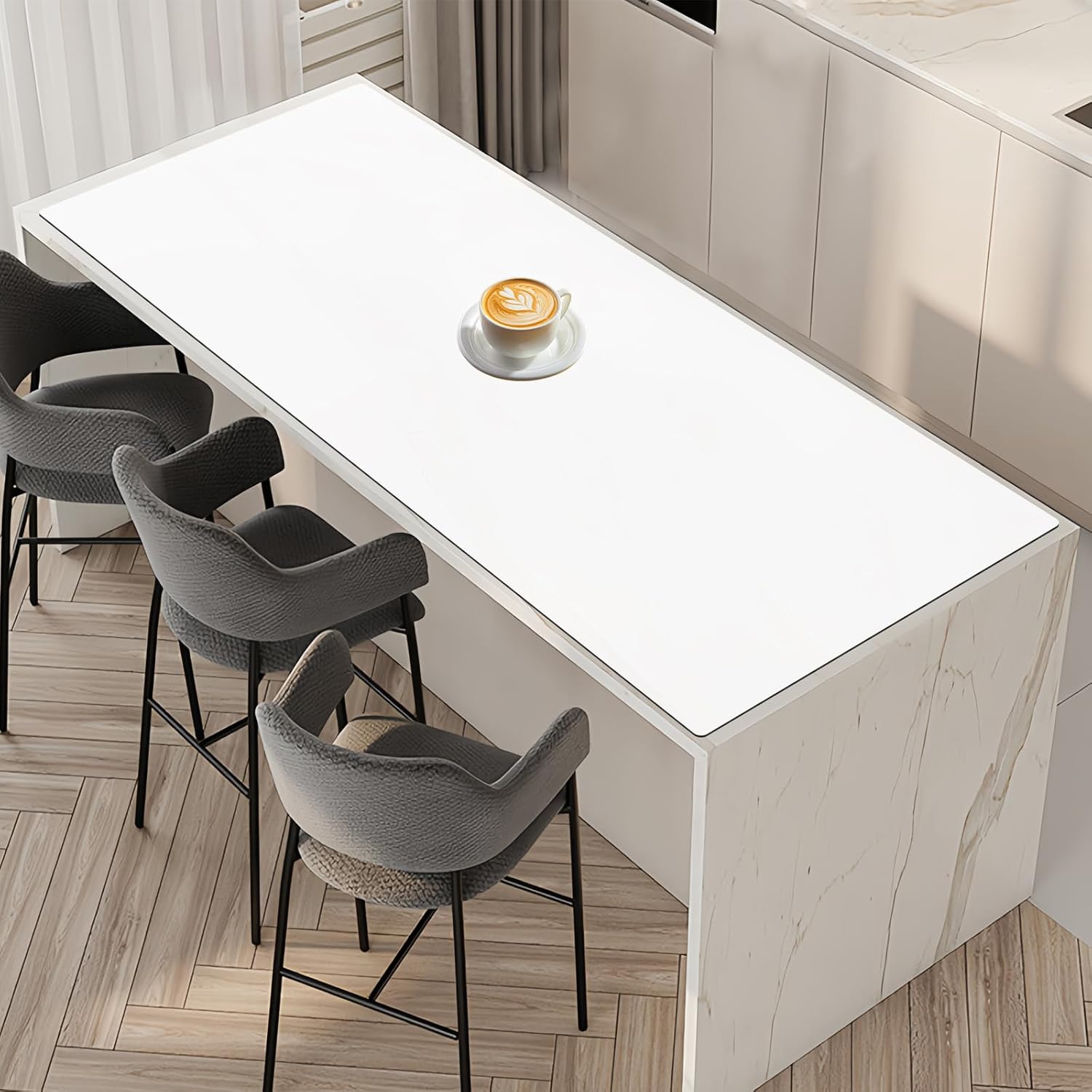 2MM Extra Thick Silicone Mats for Kitchen Counter, 47.2''x23.62''(120cmx60cm) Waterproof Silicone Mat, Extra Large Countertop Protector, Easy to Clean Kitchen Counter Mat, Non-Stick, Semitransparent