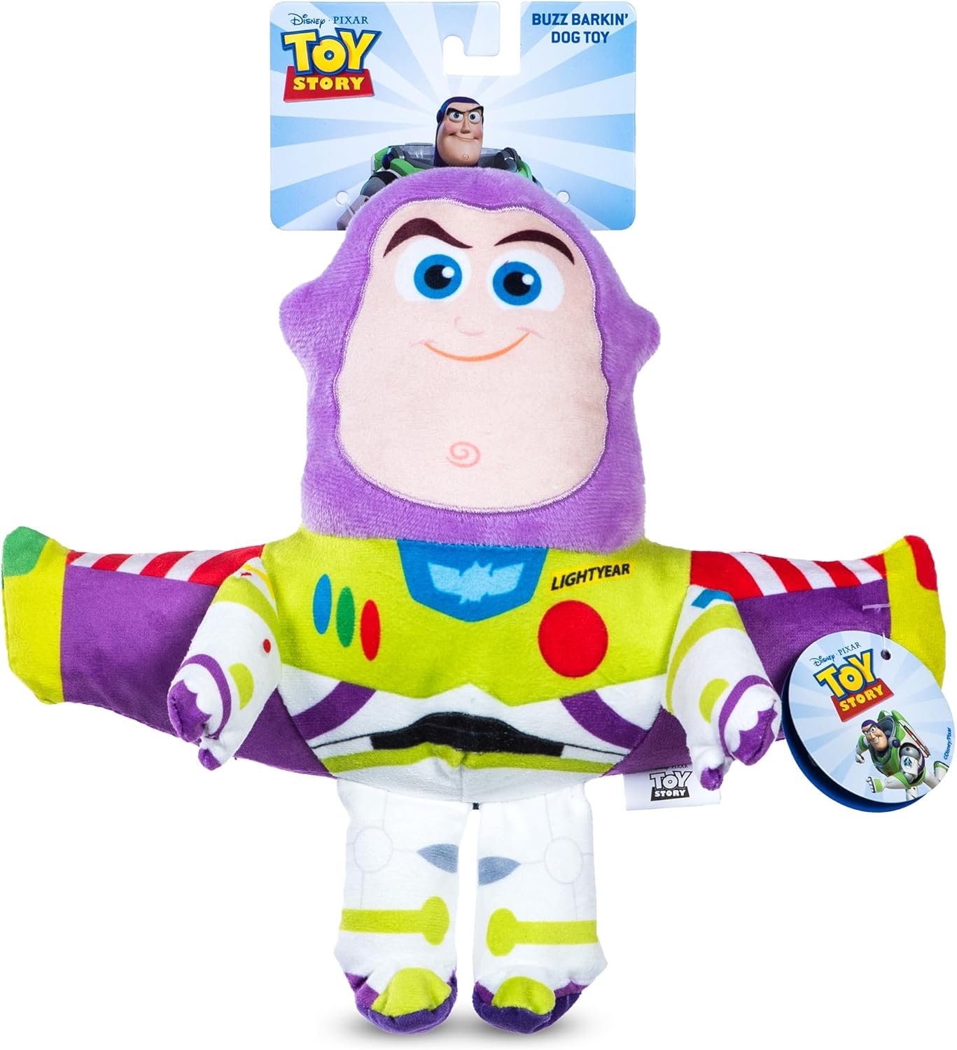 Buzz Lightyear Plush Dog Toy | Pixar Dog Toys | Ballistic Nylon Plush With Squeaker, 9 Inch