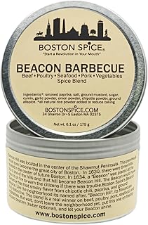 Boston Spice Beacon Barbecue HANDMADE Gourmet BBQ Seasoning Blend Rub for Beef Poultry Steak Chicken Seafood Fish Pork Ribs Vegetables Smoker Grilling Baking Bake Roast 1 Cup Spice wt. 6.1oz/175g Tin