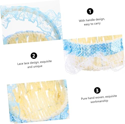 Miniatura 9 de STOBAZA 3pcs Woven Small Flower Basket Storage Baskets Hamper Fruit Basket Natural Home Decor Seagrass Basket Home Decorative Basket Hand-held