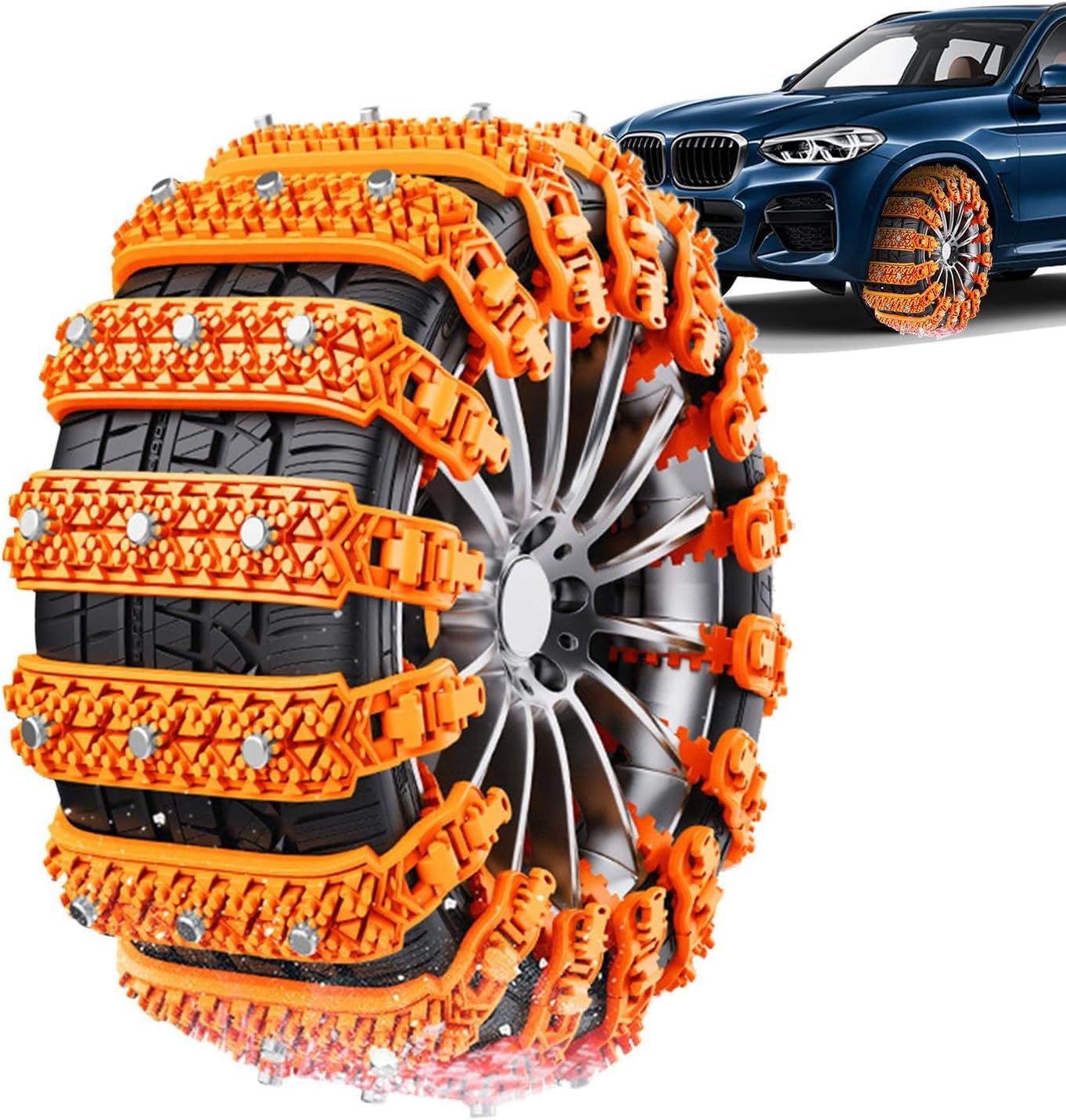 Anti Slip Tire Chains,10X Winter Anti-Skid Tyre Snow Chain Reusable - Weatherproof Passenger Car Snow Chains Tire Traction Wheel Chain for Trucks, Minivan