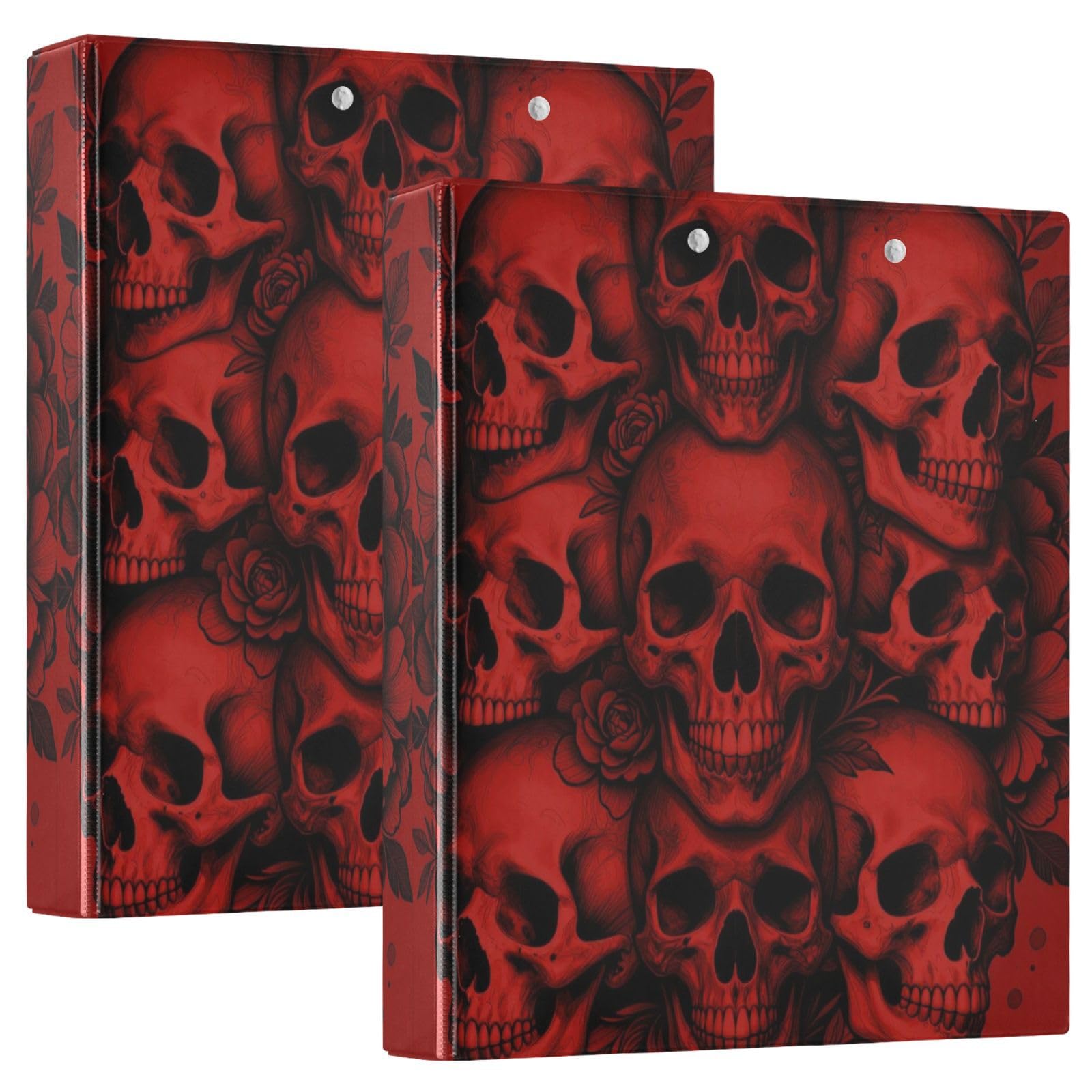 Porte-documents avec porte-bloc intégré Noir/motif tête de mort Motif