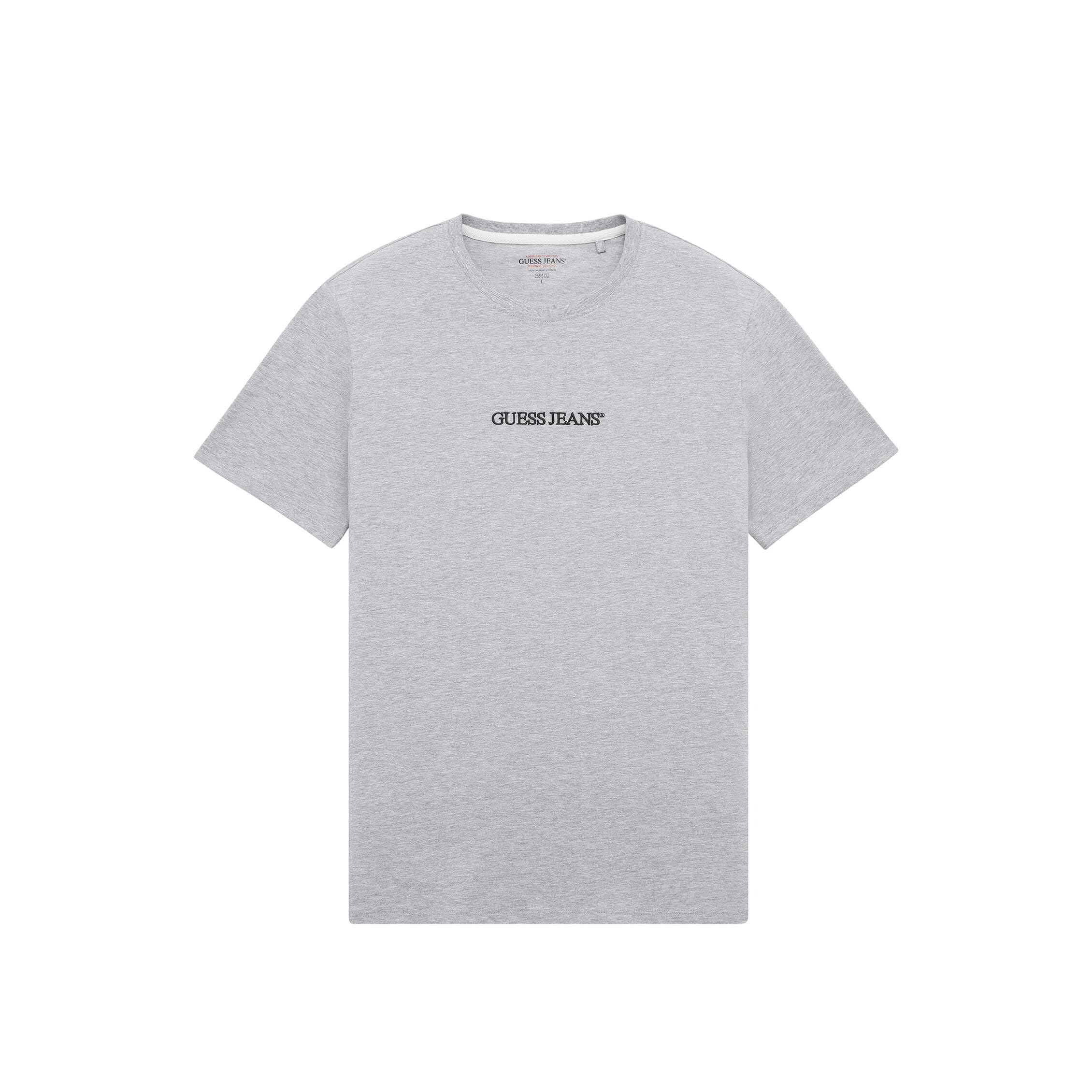 Guess T-Shirt Slim Con Logo Ricamato, Gj Grigio Medio Erica, S-image