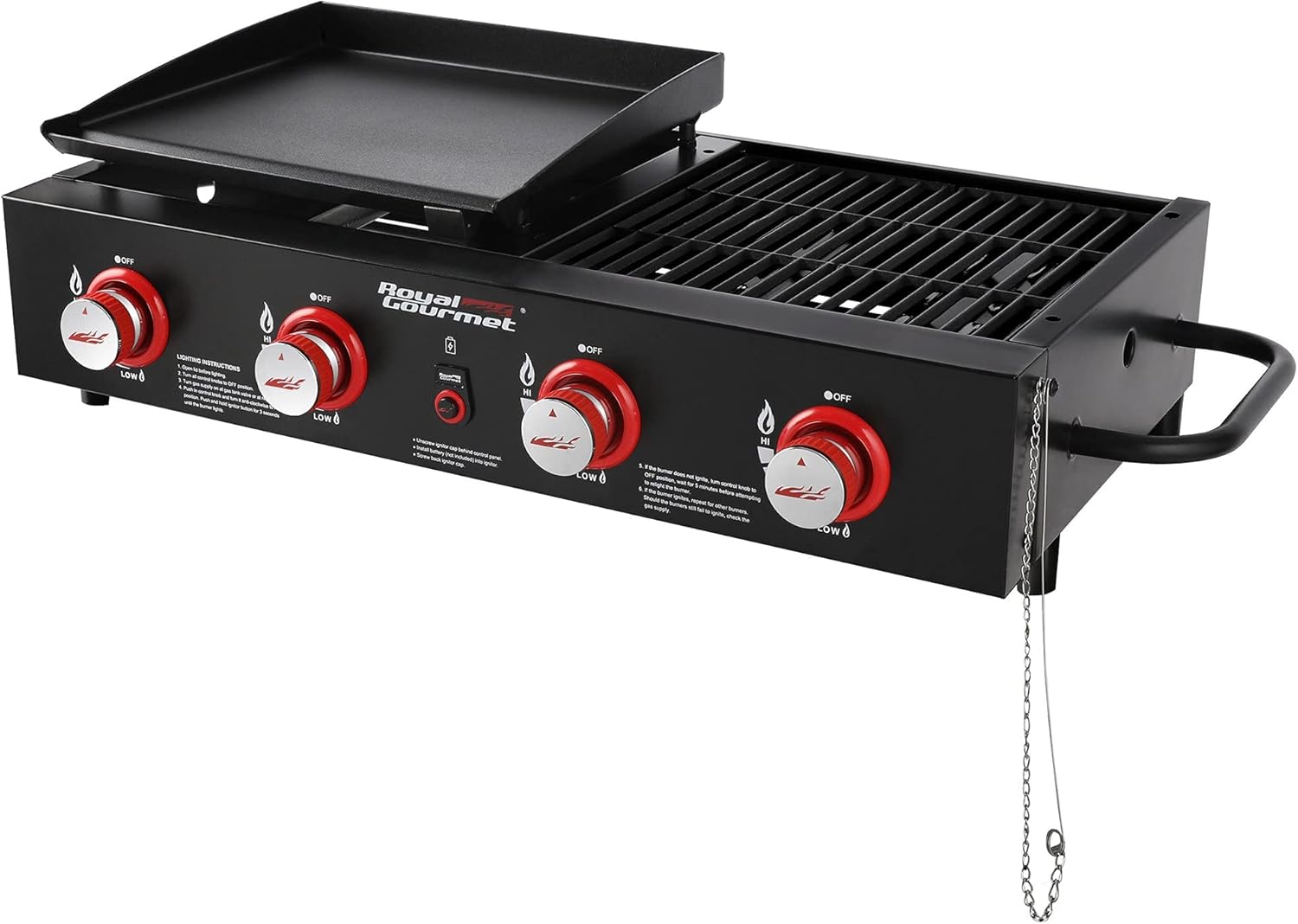Royal Gourmet GD4002T Tailgater Tabletop Gas Grill Griddle, 4Burner