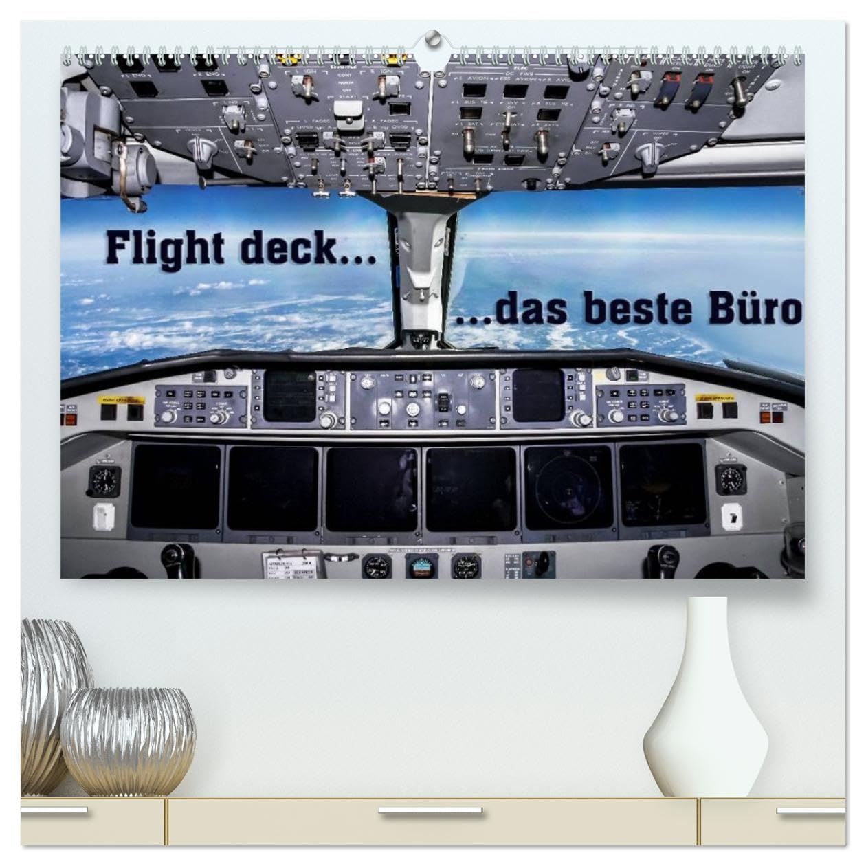 CALVENDO - Flight deck - das Büro (hochwertiger Premium Wandkalender 2027 DIN A2 quer), Kunstdruck in Hochglanz: Entdecken Sie die Flight deck von klassischen und modernen Flugzeuge und Helikopter in