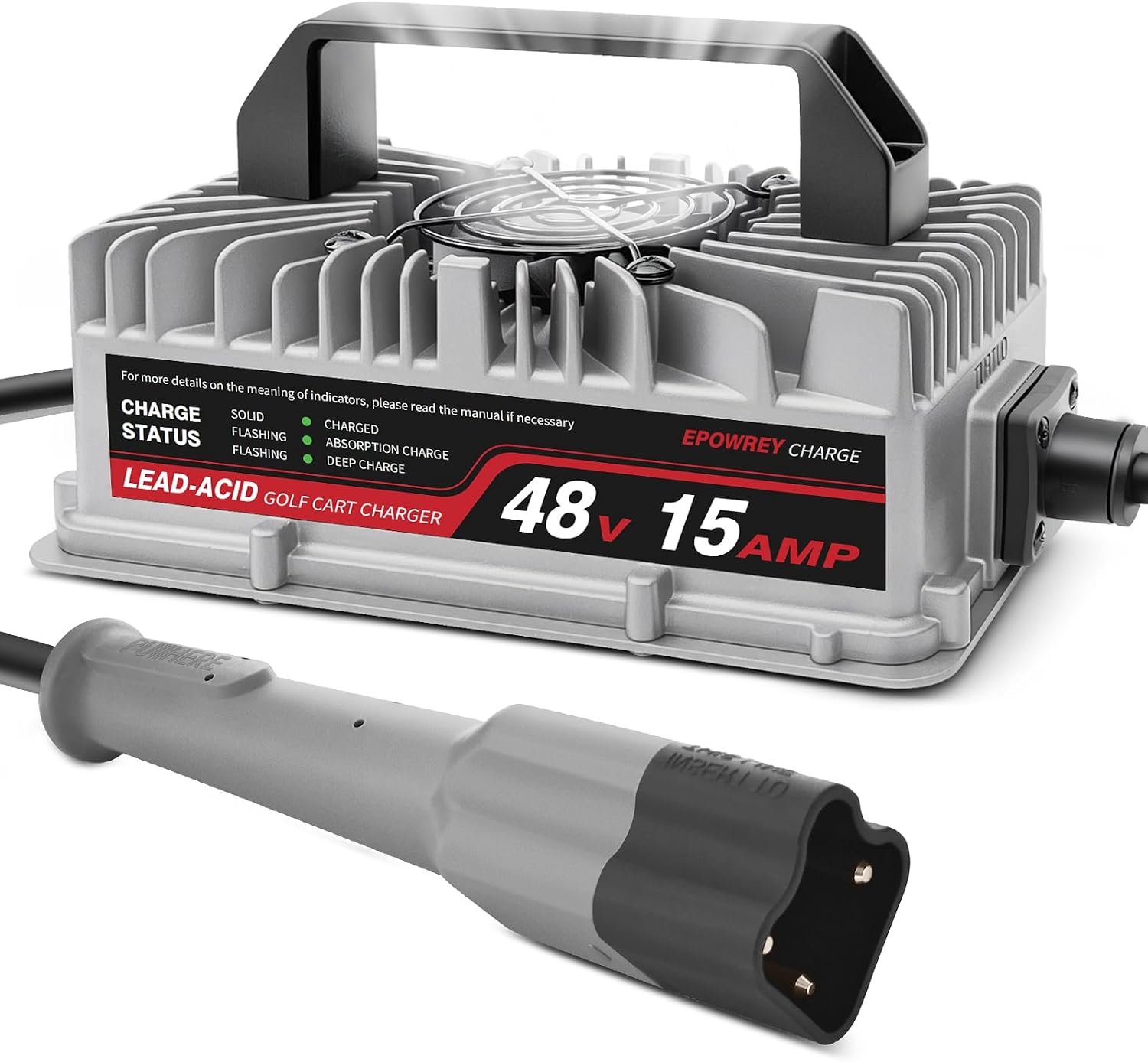 EPOWREY 48 Volt 15 Amp Golf Cart Charger for Yamaha G29 Drive & Drive 2