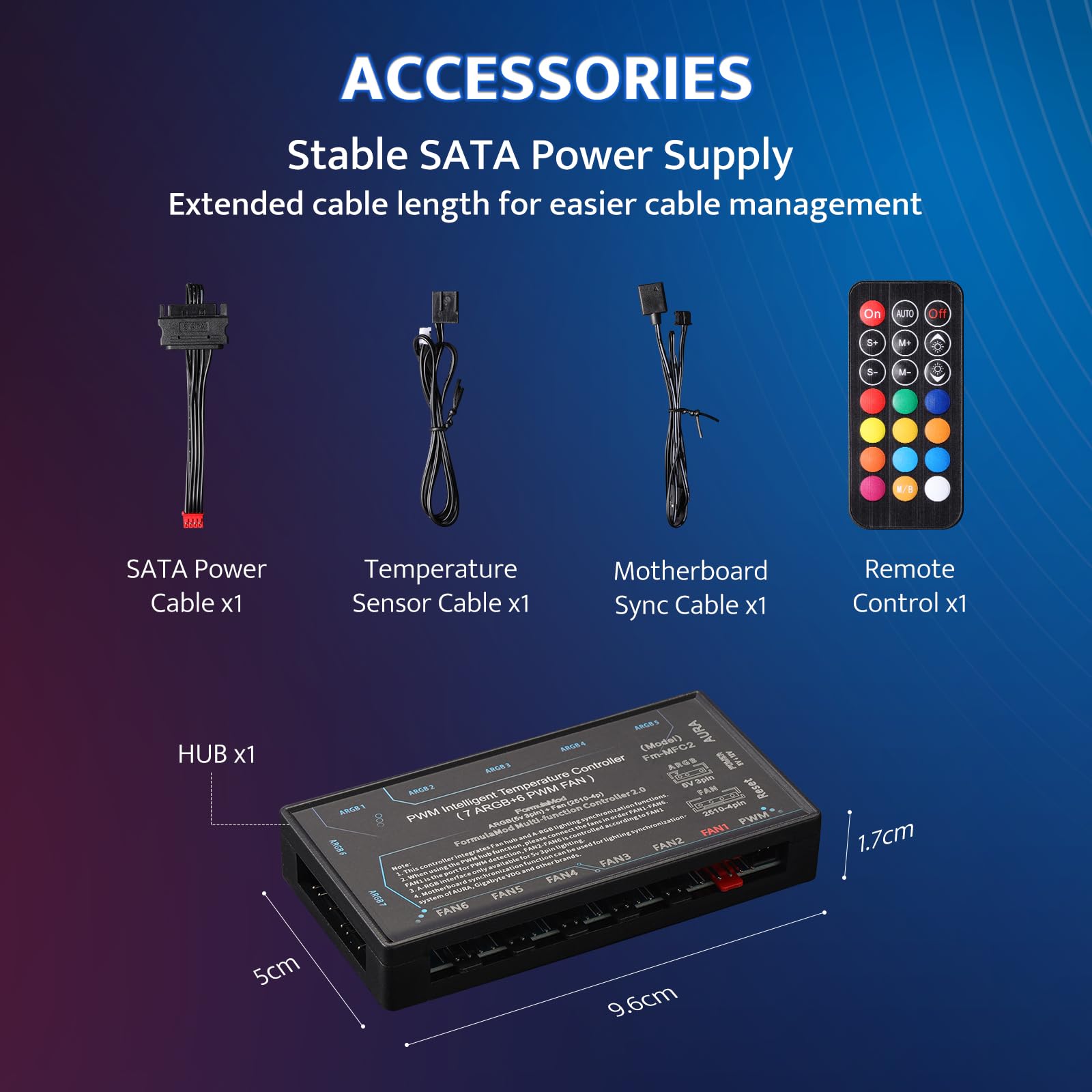darkFlash Paquete de 3 ventiladores de carcasa de PC de 120 mm con concentrador de controlador y control remoto, PWM ARGB Sync, ventiladores de refrigeración RGB direccionables para carcasa de
