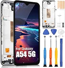 LCD Display per Samsung Galaxy A54 5G SM-A546E SM-A546B SM-A546B/DS LCD Schermo Digitizer Touch Schermo Ricambio Assembly con Riparazione Kit, Senza impronta digitale(6.4",Nero con Cornice)