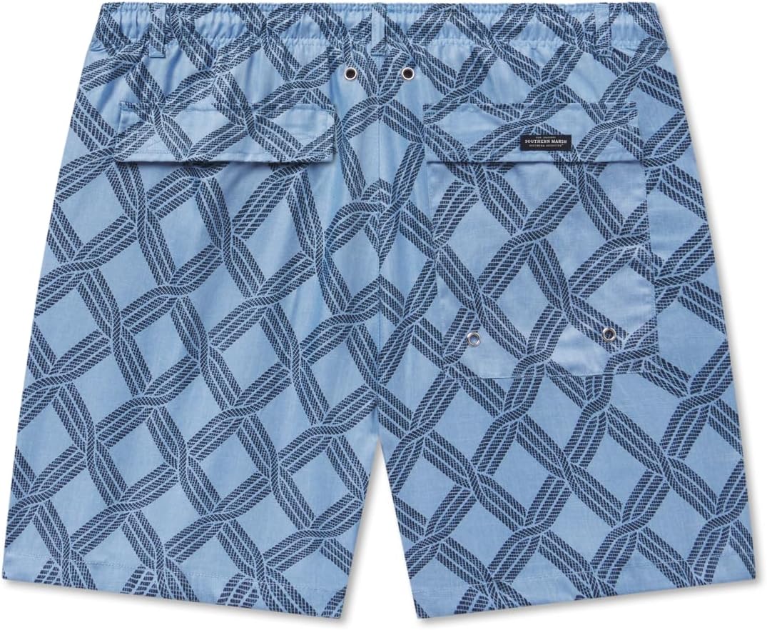 Southern Marsh Men’s Dockside - Rope Chambray Swim Trunks – Quick-Dry Lightweight Swimming Shorts