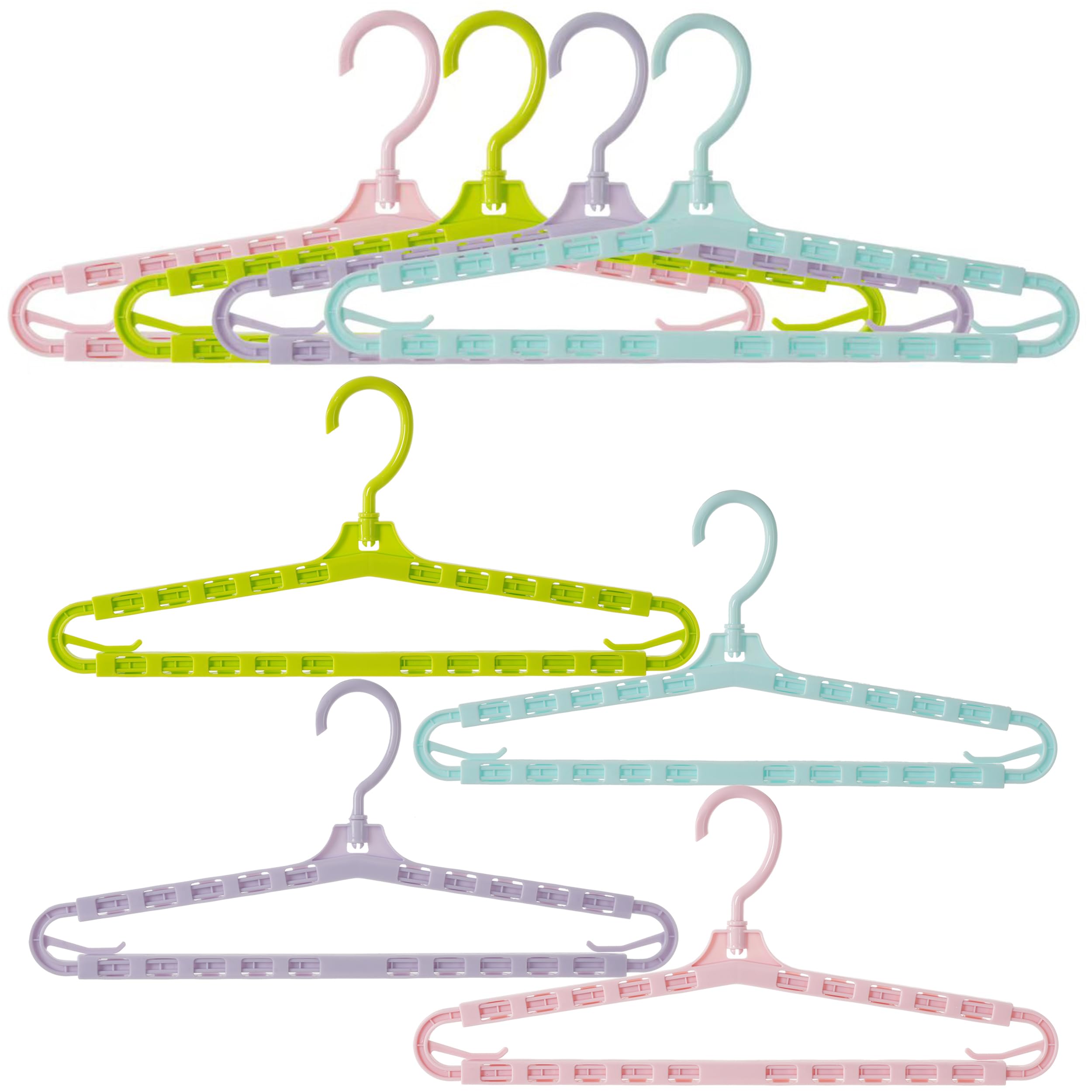 Sponsored Ad - Extra Large Sturdy Hangers Big Drying Clothes Hangers Enlarge Adjustable Shoulder 16.4"-27.2" for Wide Polos Tops Cardigans Quilt Bath Towel and Tall Shirts 4Pack 4Colors