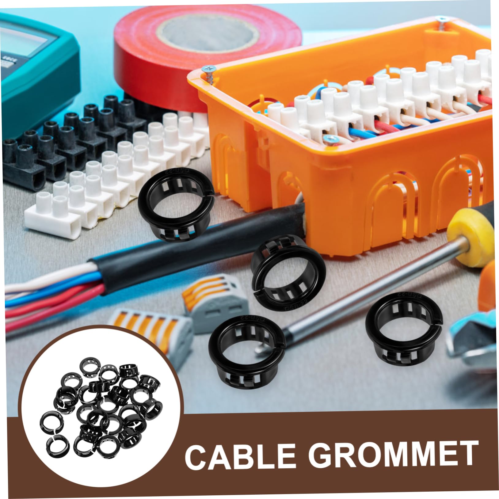 OUNONA 3sets Electrical Appliance Cable Snap Bushing Round Wire Grommets and Aesthetically Pleasing 50pcs*3