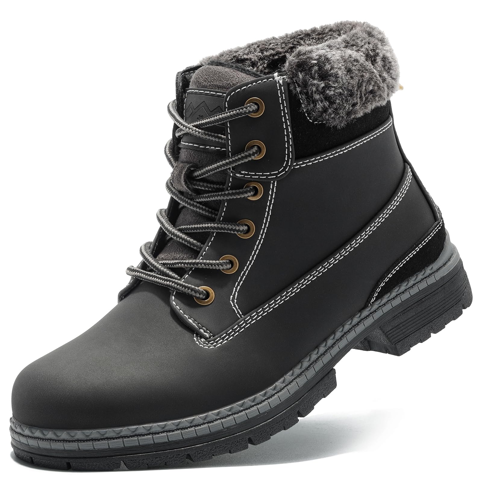 COTTIMO Womens Hiking Snow Winter Boots- Ladies Casual Outdoor Lightweight Ankle Boots Work Backpacking Lace up Fur Lined
