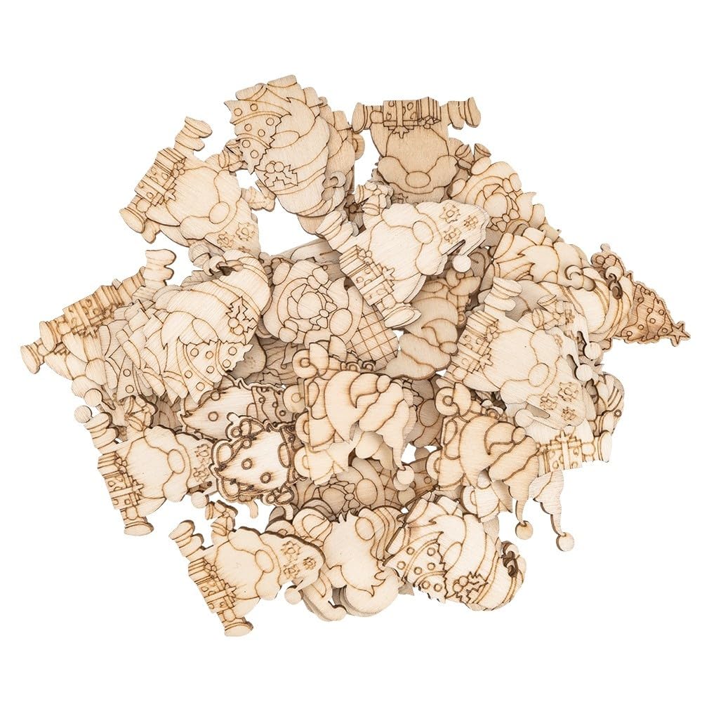Ideen Mit Herz Décoration à Disperser En Bois | Motifs En Bois | Maisons 2 | Décoration De Table | Avec Boîte En Bois | 9 Designs Différents, 7 Pièces De Chaque | 63 Pièces